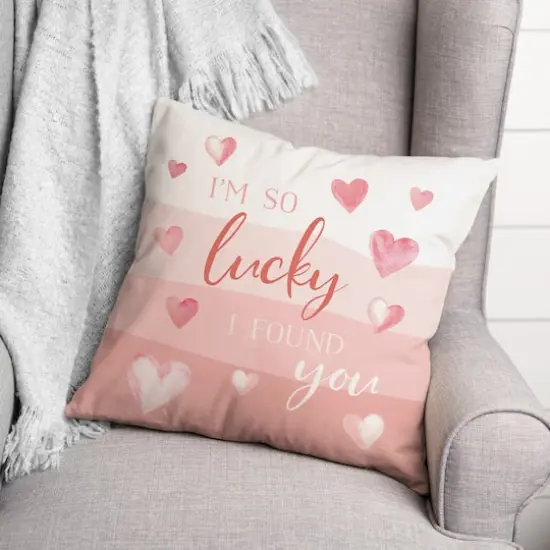 Lucky Found You 16" x 16" Throw Pillow {3}