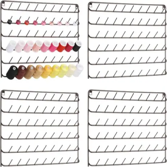 NEX&trade; Brown 54-Spool Wall-Mounted Sewing Thread Rack, 4ct. {1}