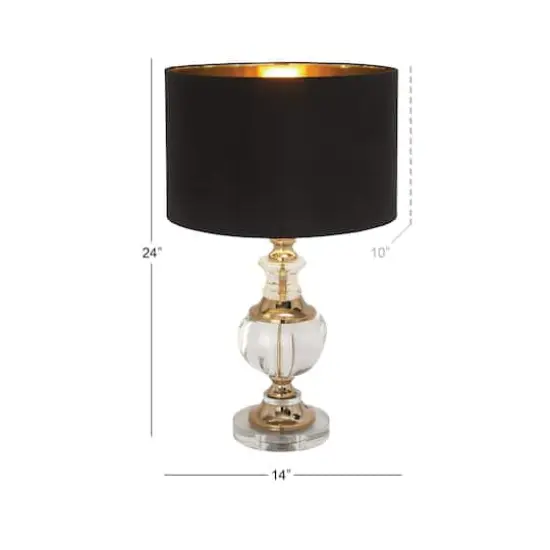 24" Clear Wood Glam Table Lamp {4}