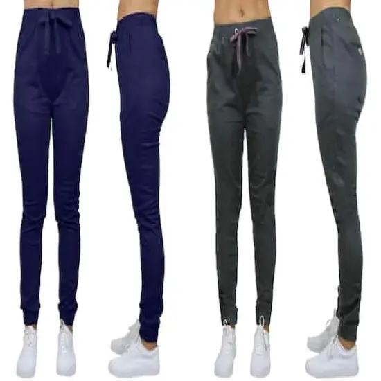 Galaxy By Harvic Loose Fit Stretch Twill Women's Joggers 2 Pack Navy/Dark Grey {1}