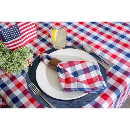 DII&reg; Red & Blue Check Cloth Dinner Napkins, 6ct. {9}