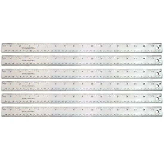 18" Stainless Steel Ruler, 6ct. {1}