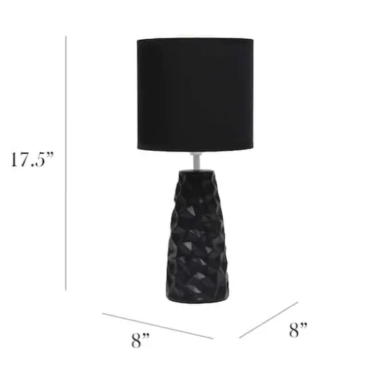 Simple Designs Sculpted Ceramic Table Lamp Black {4}