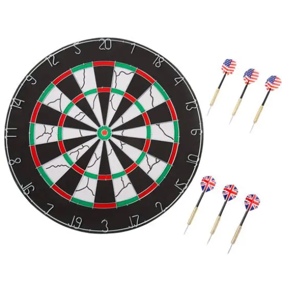 Toy Time Double-Sided Flocked Indoor Dartboard {1}