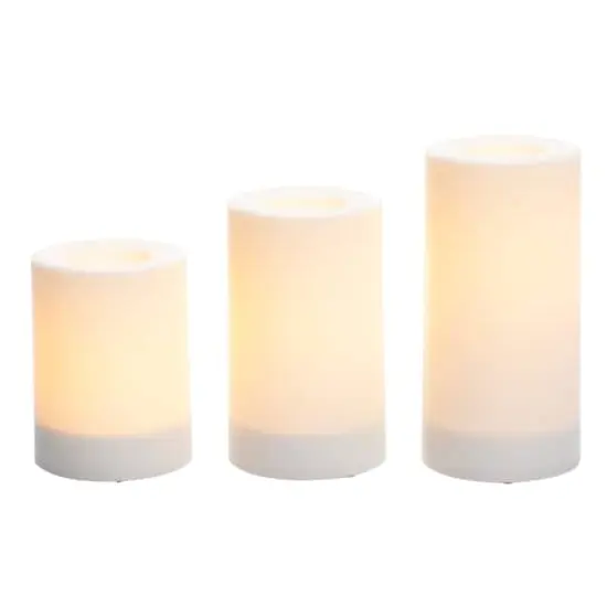 White 3-Pack LED Pillar Candles by Ashland&reg; {3}