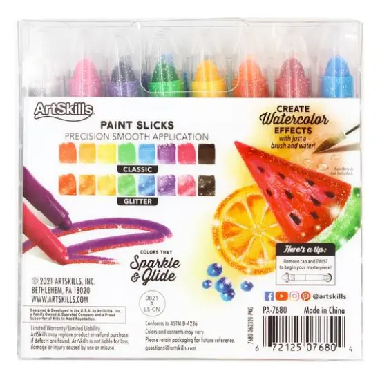 ArtSkills&reg; Kids Washable Tempera Paint Sticks {10}