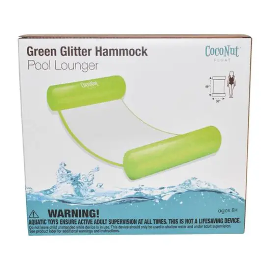 CocoNut Float 4ft. Green Glitter Hammock Pool Lounger {6}
