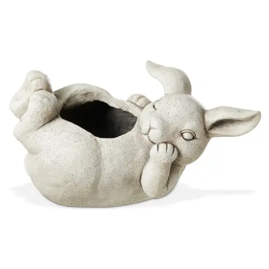 Glitzhome&reg; 14.25" Rabbit Statue Planter {1}