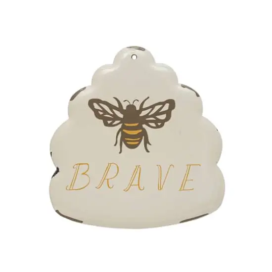 Hello Honey&reg; Bee Brave Enameled Metal Wall D&eacute;cor {1}