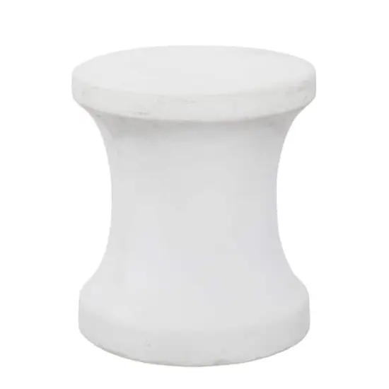 16" Fiberclay Contemporary Outdoor Stool White {5}