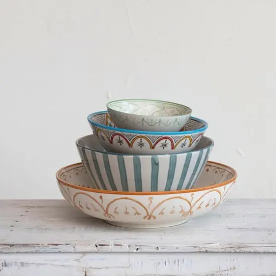 Hello Honey&reg; Multicolor Hand Painted Stoneware Bowl {5}