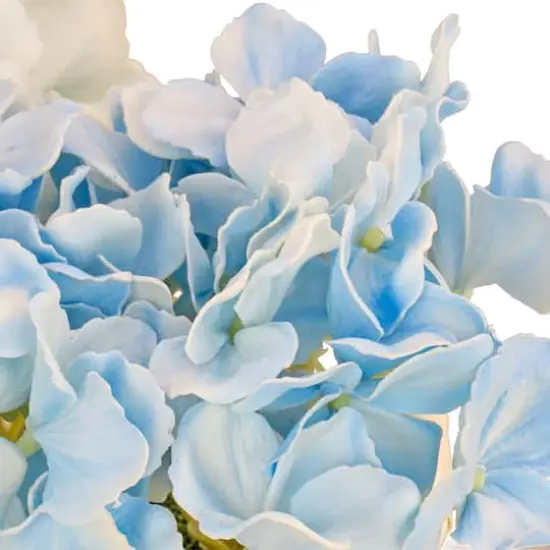 10" Hydrangea Bouquet in Natural Basket Light Blue {5}