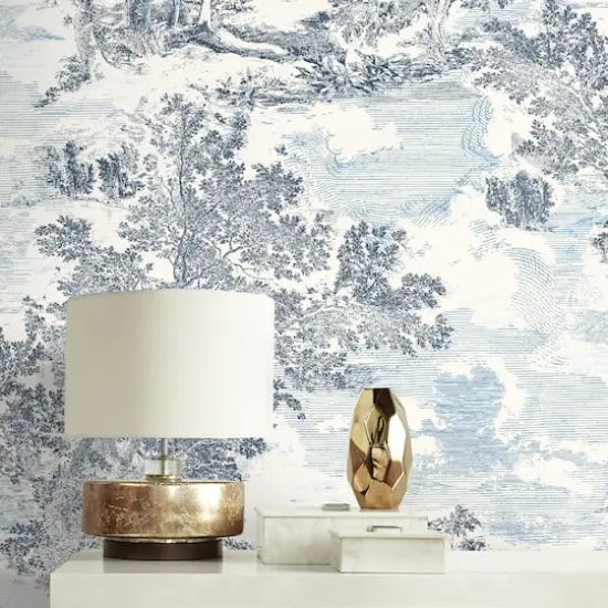 Surface Style Serene Scenes Toile Peel & Stick Wallpaper Sapphire {7}