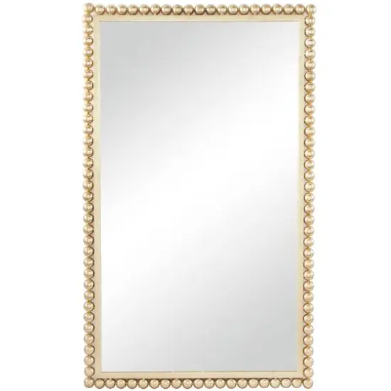 CosmoLiving by Cosmopolitan 40" Beaded Metal Wall Mirror Gold {1}