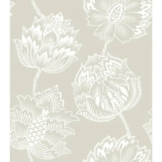 RoomMates Batik Jacobean Peel & Stick Wallpaper Beige and White {1}