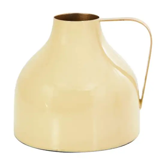 CosmoLiving by Cosmopolitan Yellow Metal Abstract Enameled Vase with Gold Handle Set {4}