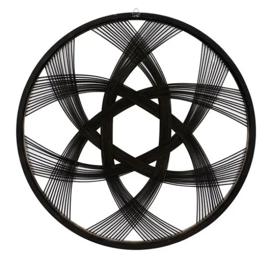 Black Wood Modern Wall Decor, 34" x 34" x 1" {6}