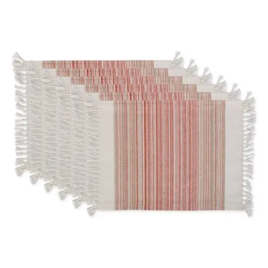 DII® 13" x 20" Fringed Striped Tabletoppers, 6ct. Pimento {2}