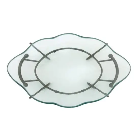 Copper Glass and Metal Traditional Serving Bowl, 9" x 23" x 14" {3}