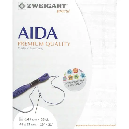 Zweigart&reg; Aida 16 Count Precut FabricWhite {1}