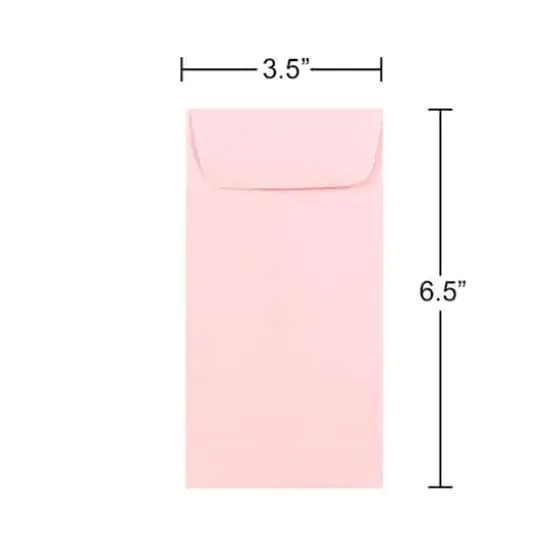 JAM Paper 3.5" x 6.5"Baby Pink Pastel Coin Business Envelopes, 50ct. {5}