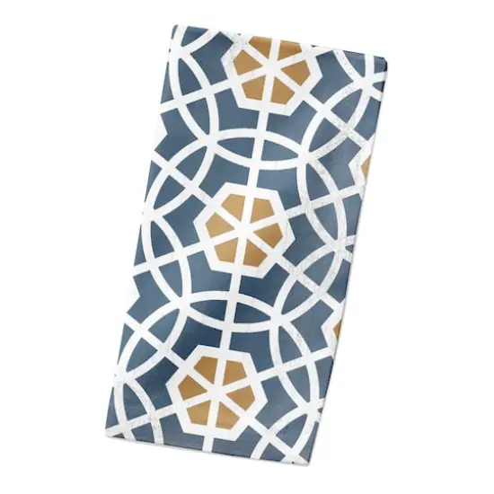 Blue and Yellow Circle Hex 10" x 10" Cotton Twill Napkin {3}