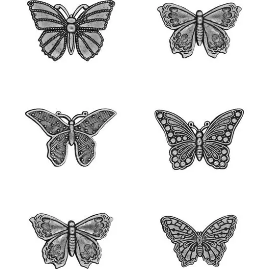 Idea-Ology Metal Adornments 1" 6/Pkg-Butterflies {3}