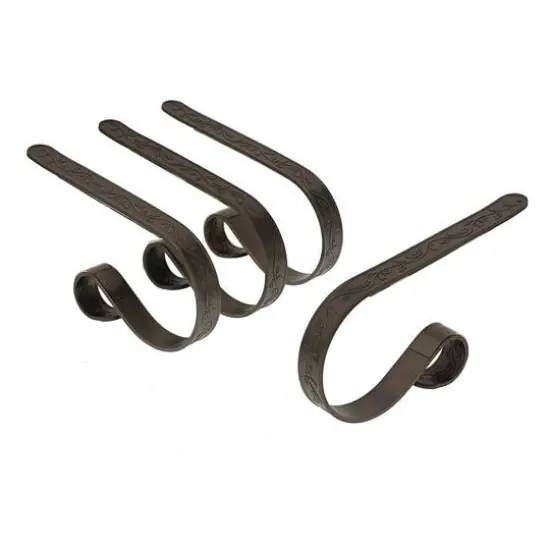 Original MantleClip&reg; Holly Embossed Pewter Stocking Holders, 4ct. {1}