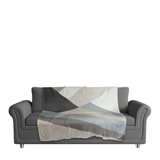 Abstract Geometric 50" x 60" Coral Fleece Blanket {4}