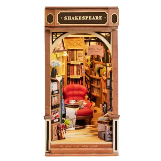 Rolife Bookstore Book Nook Shelf Insert DIY Miniature Kit {1}