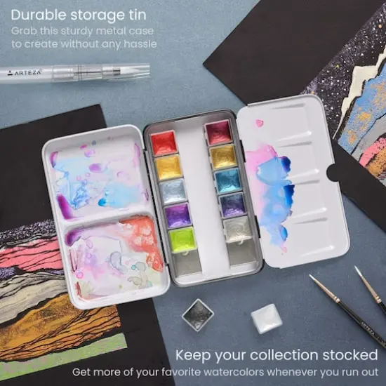 Arteza&reg; Enchanted Forest Colors Watercolor Half Pan Set {7}