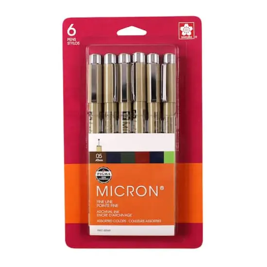 Micron&reg; 05 Mixed Colors Fine Line Ink Pens, 6ct. {1}