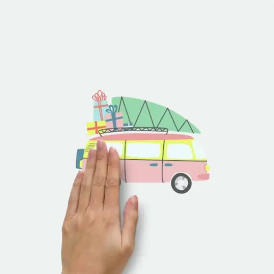 RoomMates Retro Christmas Cars Peel & Stick Wall Decals {5}