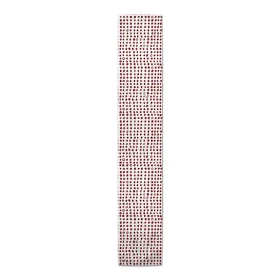 Drawn Dots Indoor/Outdoor Table Runner Red {1}