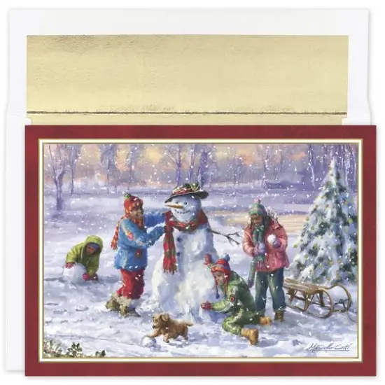 JAM Paper Building Frosty Christmas Card & Envelopes Set, 18ct. {1}