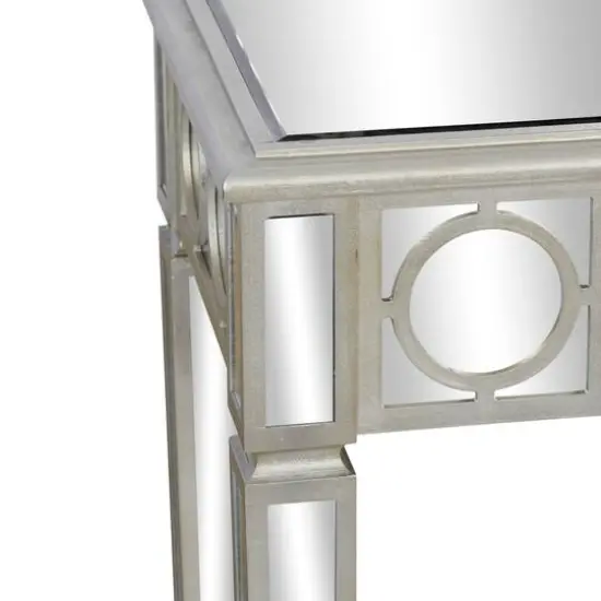 Set of 2 Grey Wood Glam Console Table, 31" x 31" {12}