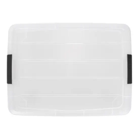 IRIS&reg; 60qt. Buckled Clear Boxes with Clear Buckle Lids, 4ct. {5}
