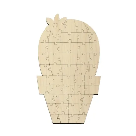 Leisure Arts&reg; Large Cactus D.I.Y. Wood Puzzle {3}