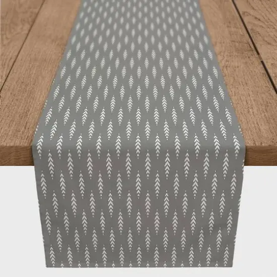 Indigo Leaves Indoor/Outdoor Table Runner Gray {4}