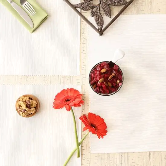 DII&reg; Ribbed Cotton Placemats, 6ct. Off White {4}