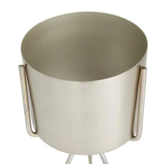 Silver Contemporary Planter, Set of 2" 5", 4" {5}