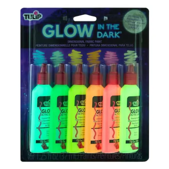 Tulip&reg; Dimensional Fabric Paint, 6 Pack Glow in Dark {5}