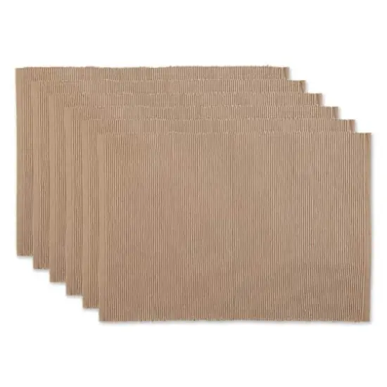 DII&reg; Ribbed Cotton Placemats, 6ct. Stone {1}