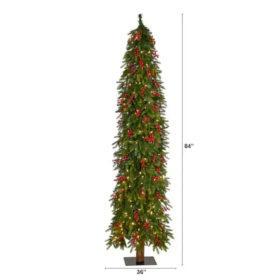 7ft. Pre-Lit Victoria Fir Artificial Christmas Tree, Multi-Color LED Lights {3}