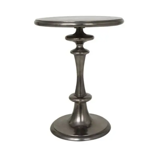 23" Black Aluminum Turned Style Accent Table {9}