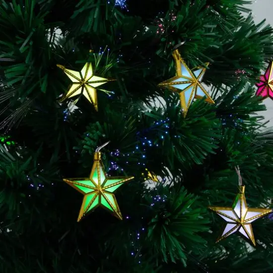 5ft. Fiber Optic Star-Shaped LED Lights Pine Artificial Christmas Tree {6}