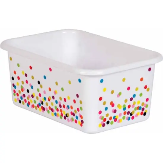 Teacher Created Resources&reg; Small Confetti Plastic Storage Bin, 3ct. White {4}