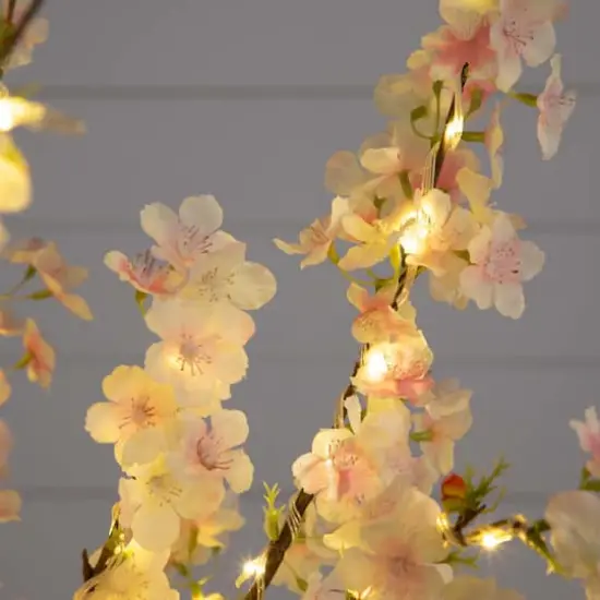 4ft. Pre-Lit Blossoming Pink Artificial Cherry Tree with Warm White LED Lights {5}