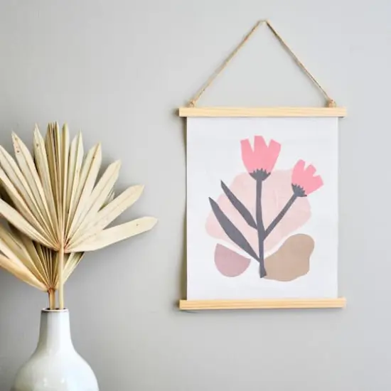 Hello Honey&reg; Abstract Floral Canvas Wall Scroll {3}