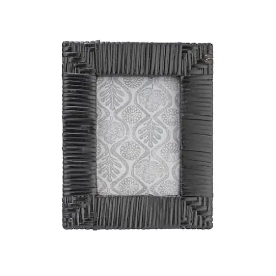 Hello Honey&reg; Black Handwoven Rattan Photo Frame {5}